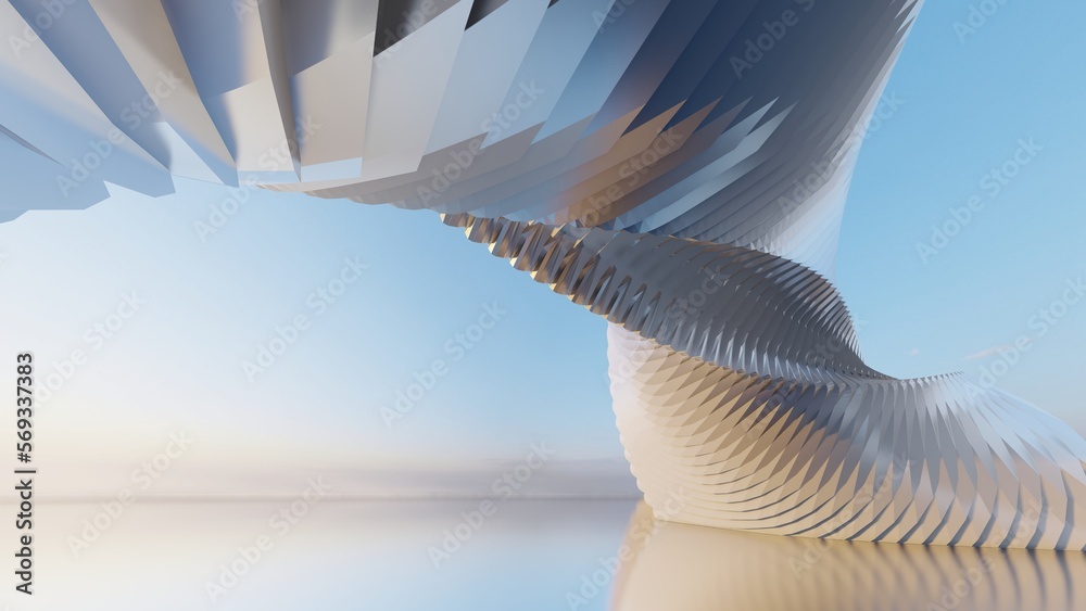 Futuristic architecture background 3d render Stock Illustration | Adobe ...