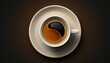Warm Cup of Coffee: A Cozy Top View. Enjoy the comforting sight of a steaming cup of coffee. 