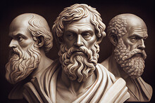 Head Statue Of Socrates Plato Aristotle