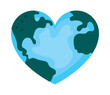planet earth with heart shape