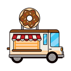 Wall Mural - sweet donut food truck