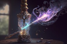 Magic Wand Casting Spells. Generative AI
