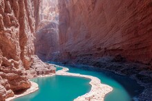 Wadi Al Disah Canyon In Saudi Arabia Taken In January 2022. Generative AI