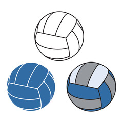 Wall Mural - Set of Volleyballs Illustration