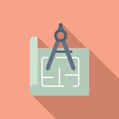 Poster - apartment plan icon flat vector. paper manual. project help