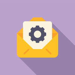 Poster - Mail technical icon flat vector. Data support. Paper manual
