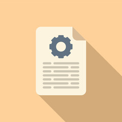 Poster - Gear paper manual icon flat vector. Guide book. Data support