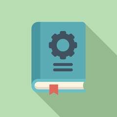 Poster - Guide book icon flat vector. Manual paper. Report help