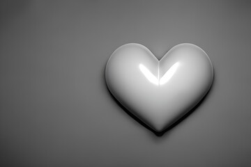Poster - Volumetric heart on a gray background. Valentine's Day.