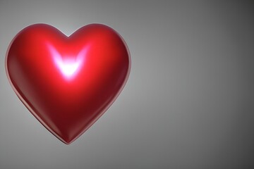 Poster - Volumetric heart on a gray background. Valentine's Day.