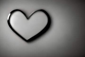 Poster - Volumetric heart on a gray background. Valentine's Day.