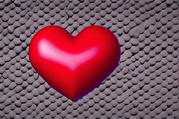Poster - Volumetric heart on a gray background. Valentine's Day.