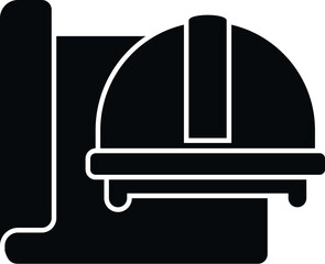 Poster - Construction technical document icon simple vector. Business manual. Report project