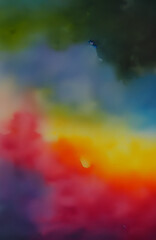 Wall Mural - a texture with colorful watercolor running into each other - generative ai