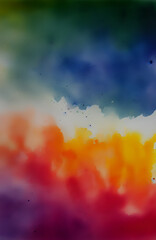 Wall Mural - a texture with colorful watercolor running into each other - generative ai
