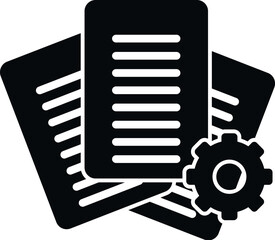Poster - Paper project icon simple vector. Guide book. Report gear