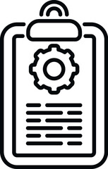 Poster - clipboard help icon outline vector. business manual. report project