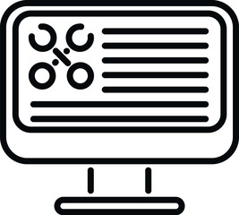 Poster - help online document icon outline vector. data support. gear report