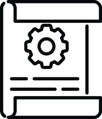Poster - gear paper icon outline vector. book data. business manual