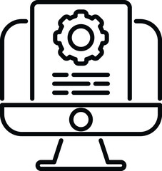 Poster - project document icon outline vector. data support. help guide