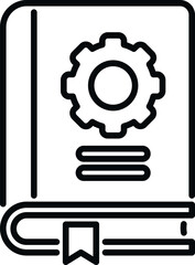 Poster - guide book icon outline vector. manual paper. report help
