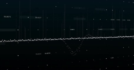 Poster - Animation of multiple changing numbers and data processing against black background