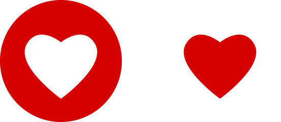 Poster - Basic Red Heart Love Health Symbol Sign in a Circle Icon Set. Vector Image.