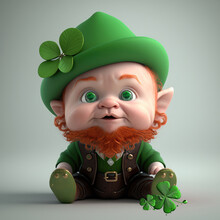 St Patricks Day Leprechaun - Little Leprechaun 3d Illustration