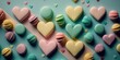 Heart shaped sweet macarons, marshmallow and cookies, Valentine's Day, Wedding, Mother's Day desert, AI generated