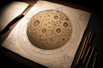 first drawings of the moon, AI