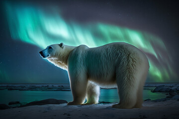 Poster - polar bear on ice