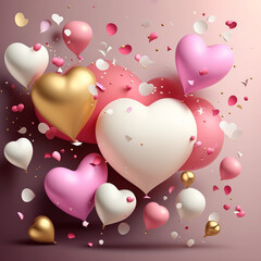 Wall Mural - Love balloons for Valentine's Day