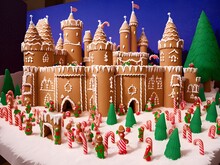 A Castle Made Of Candy And Gingerbread Created With Generative AI Technology