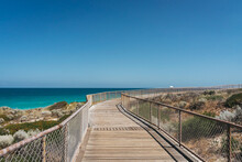 View Of The Coastal Boardwalk That Joins Floreat Beach To City Beach In Perth, Western Australia