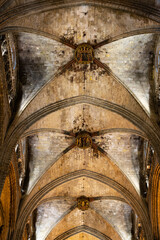 Canvas Print - Detail of interior of Barcelona Cathedral