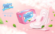 3D natural sanitary pad poster ad