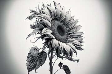 Wall Mural - Sunflowers, Illustration, Generative AI