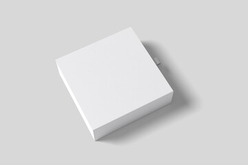 Sticker - Realistic  Square Gift box mockup side view angle Blank