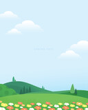 Fototapeta Natura - Emotional spring scenery Background illustration
