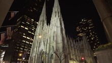 St. Patrick's Cathedral In New York City At Night