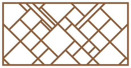 Poster - Brown line texture. Vector abstract pattern Hipster. Geometric multisized element of square shape isolated on white background with rhombus and nodes. diamond tile minimal graphic vector patterns