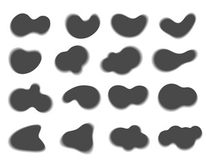 Poster - organic abstract blurry shapes. liquid organic blobs. random black simple ink drops. fluid vector el