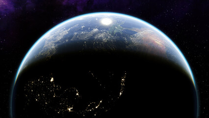 Wall Mural - 3d illustration. planet earth in the space - elements of this image furnished by nasa