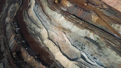 Wall Mural - quarry mining iron ore top view drone