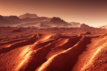 Wallpaper background of mars landscape. Generative AI