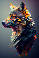 Poster - Beautiful abstract geometric wolf concept.