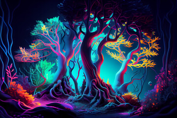 Poster - BEAUTIFUL illustration of a FANTASY in the forest