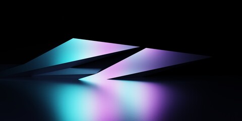 Wall Mural - 3d rendering of purple and blue abstract geometric background. scene for advertising, technology, sh