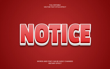 Wall Mural - Notice Text Effect 