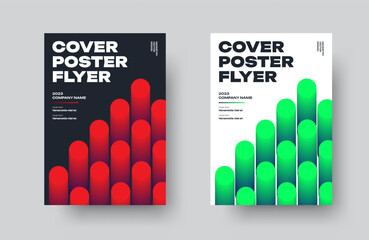 Poster - Vector poster with gradient geometric illustration, banner for business, promotion.